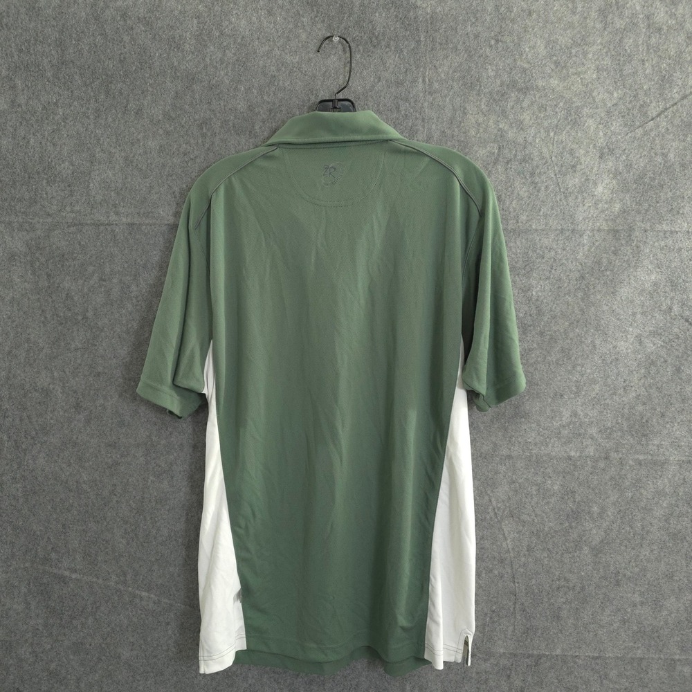 Zero Restriction Tour Series Golf Polo Shirt Mens Medium Green Solid Performance - Picture 2 of 9